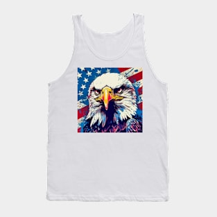 Freedom's Colors: Pop Art Bald Eagle and American Flag Tank Top